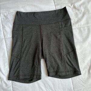 Dark Heather Grey Biker Shorts